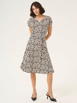 KAFFE Bella Jersey Knee Length Dress, Black/Multi, Black/Multi