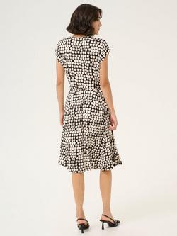KAFFE Bella Jersey Knee Length Dress, Black/Multi - view 2, Black/Multi