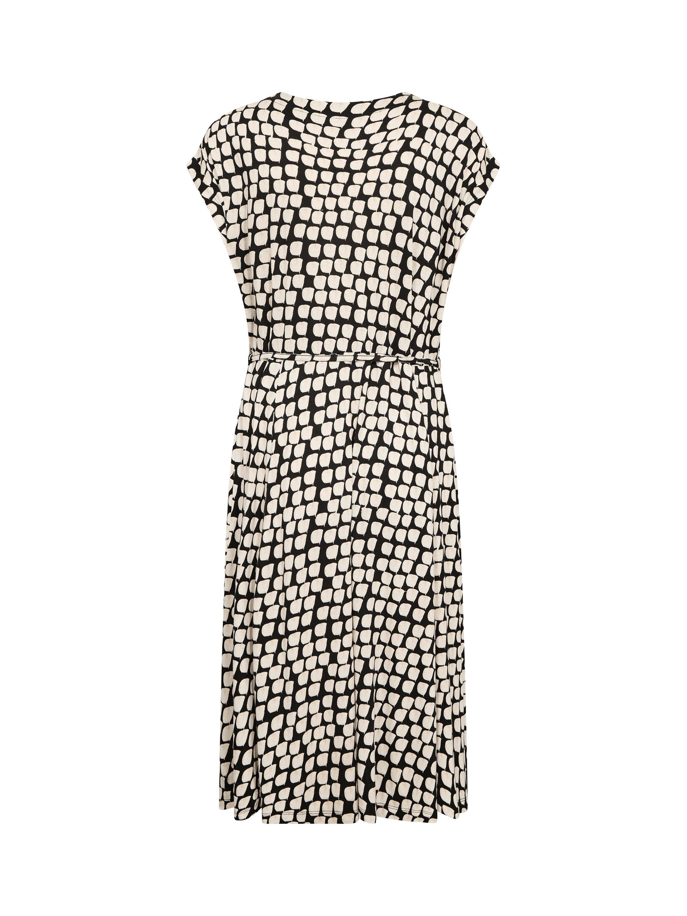 Product image 5 of 5, which shows KAFFE Bella Jersey Knee Length Dress, Black/Multi, XS