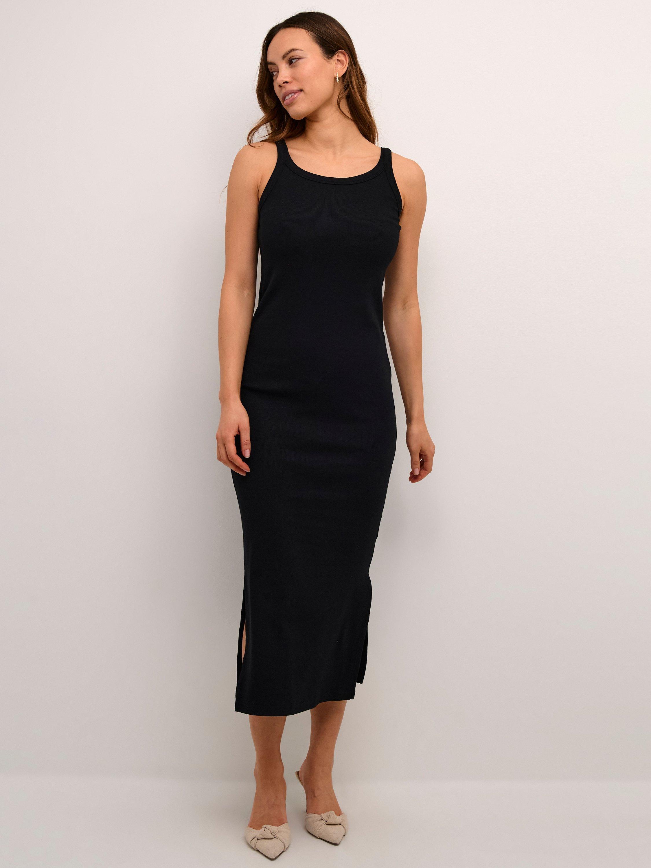 Product image 1 of 4, which shows KAFFE Carna Bodycon Midi Dress, Black, XL