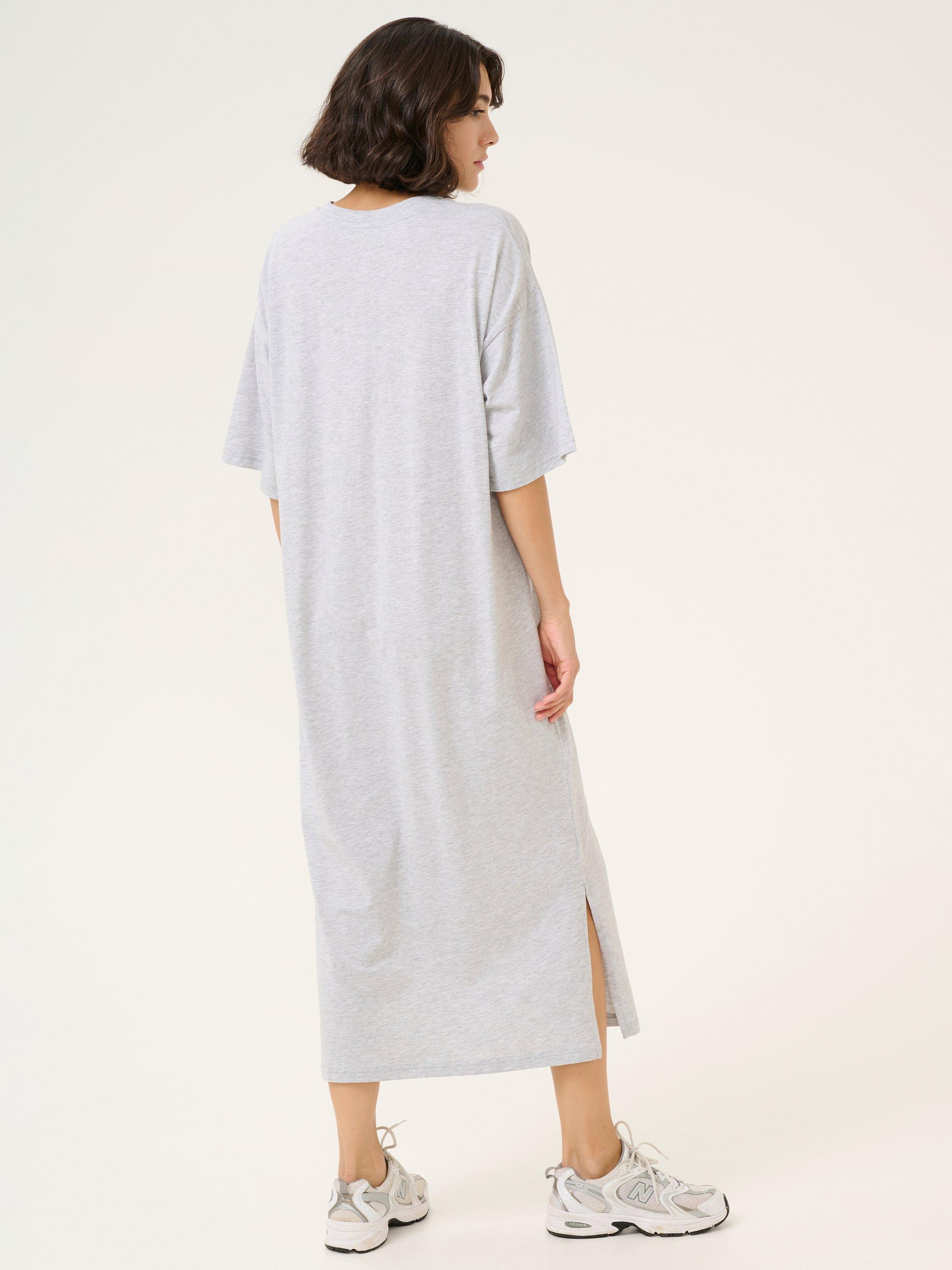 Product image 2 of 5, which shows KAFFE Edna T-Shirt Midi Dress, Mid Grey, XS