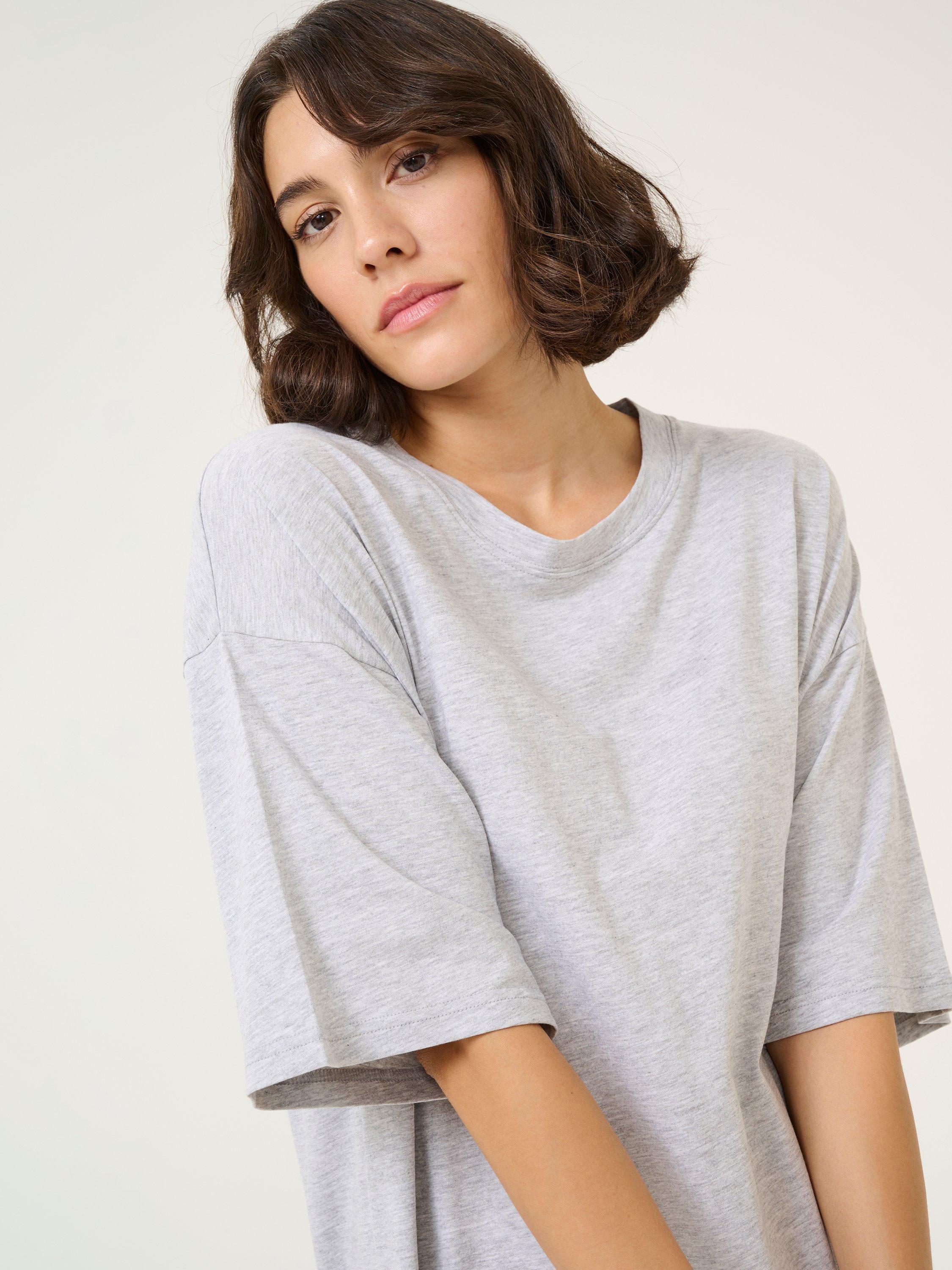 Product image 3 of 5, which shows KAFFE Edna T-Shirt Midi Dress, Mid Grey, XS