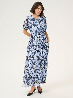 KAFFE Elina Floral Maxi Dress, Blue/Multi, Blue/Multi