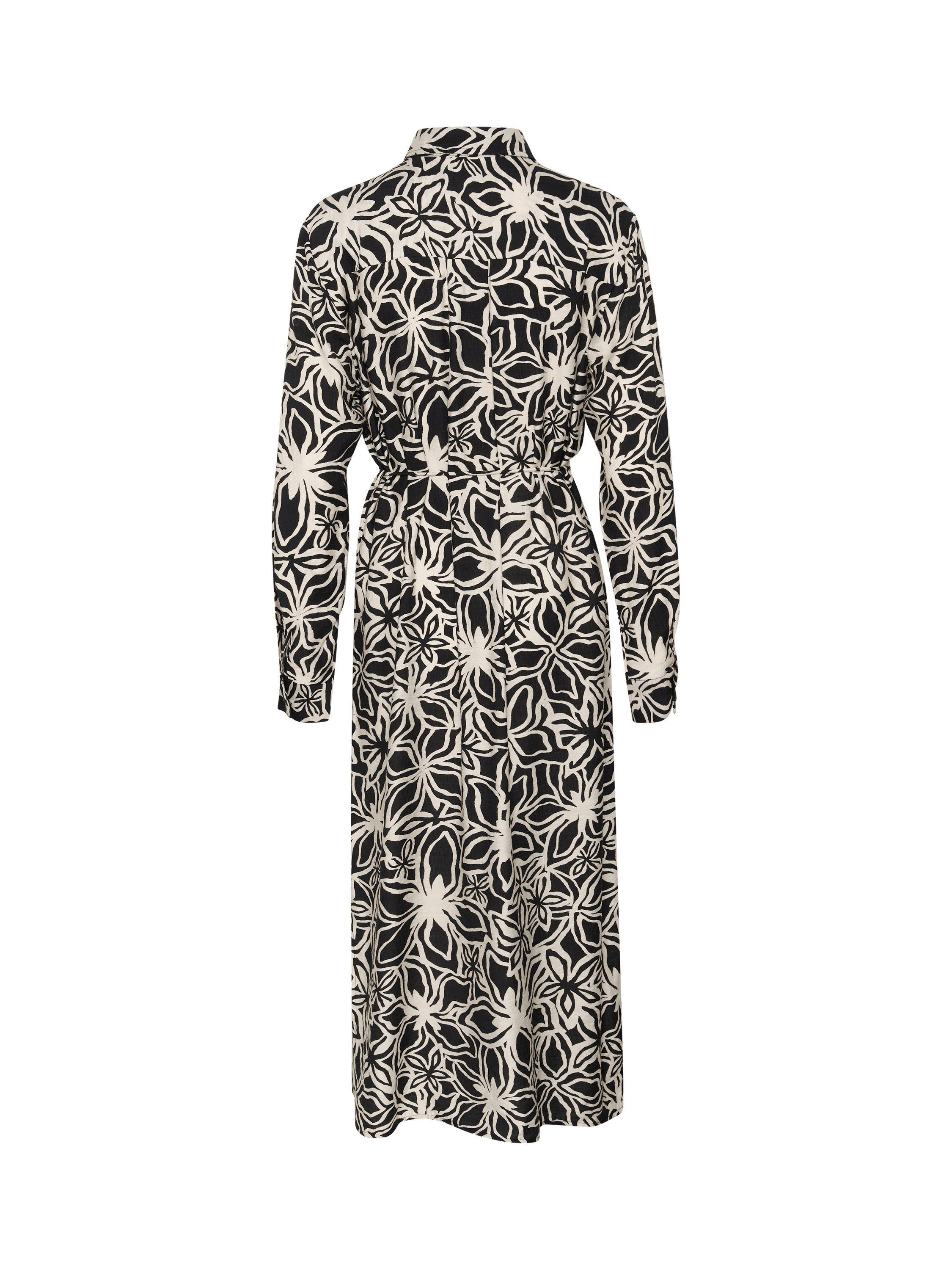 Product image 5 of 5, which shows KAFFE Hannah Floral Midi Dress, Light Beige/Black, 10