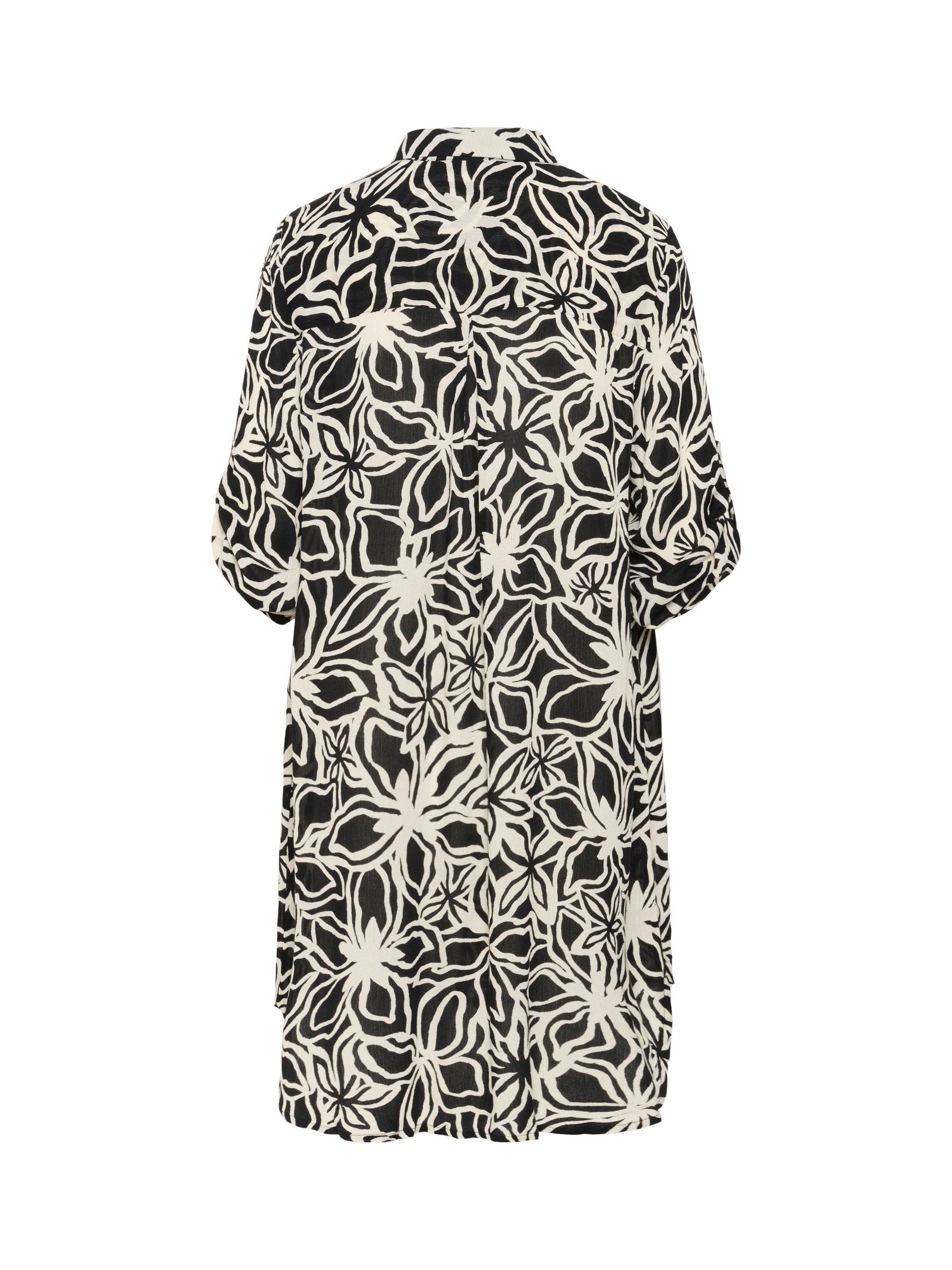 Product image 5 of 6, which shows KAFFE Hildur Floral Print Mini Shirt Dress, Black/Multi, 8