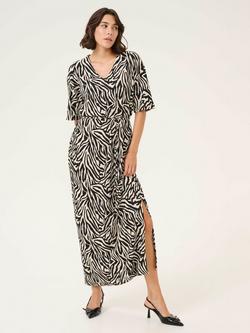KAFFE Ivanna Zebra Print Dress, Beige/Multi, Beige/Multi