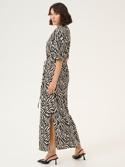 KAFFE Ivanna Zebra Print Dress, Beige/Multi - view 2, Beige/Multi
