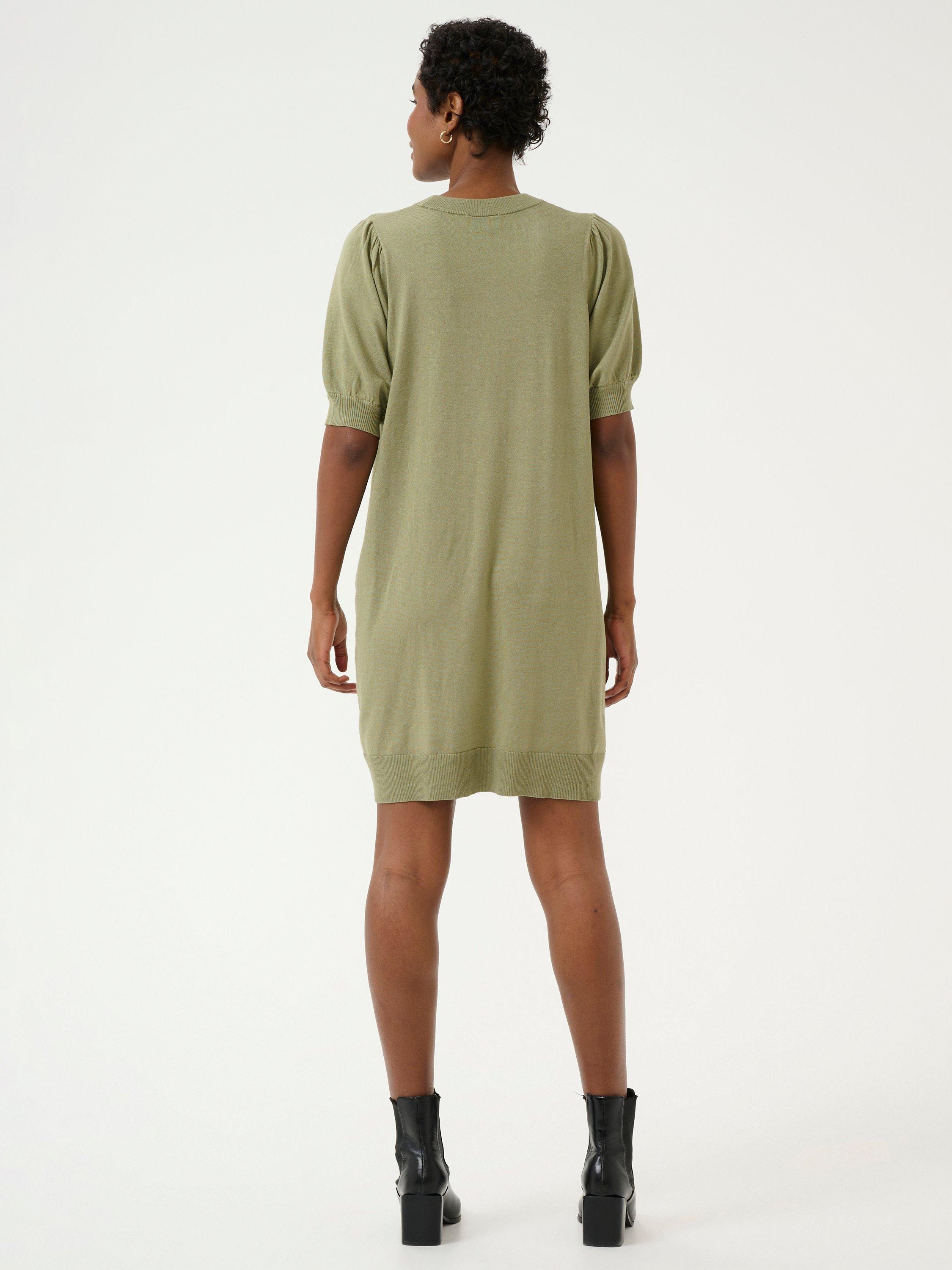 Product image 2 of 6, which shows KAFFE Lizza Knitted Jumper Dress, Oil Green, S