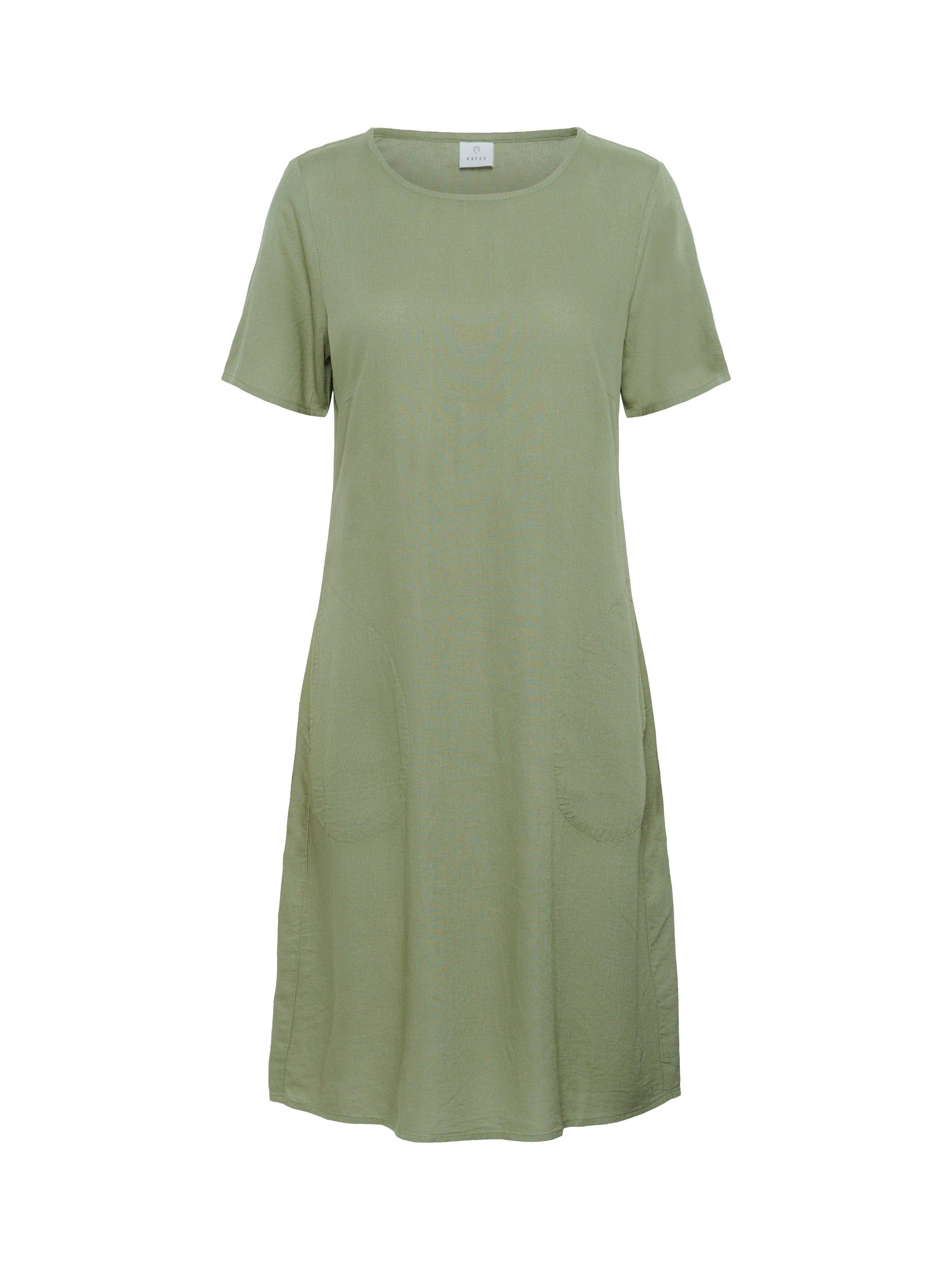 Product image 4 of 5, which shows KAFFE Milia Short Sleeve Dress, Mid Green, 16