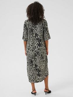 KAFFE Milia Animal Print Kaftan Dress, Black/Multi - view 2, Black/Multi