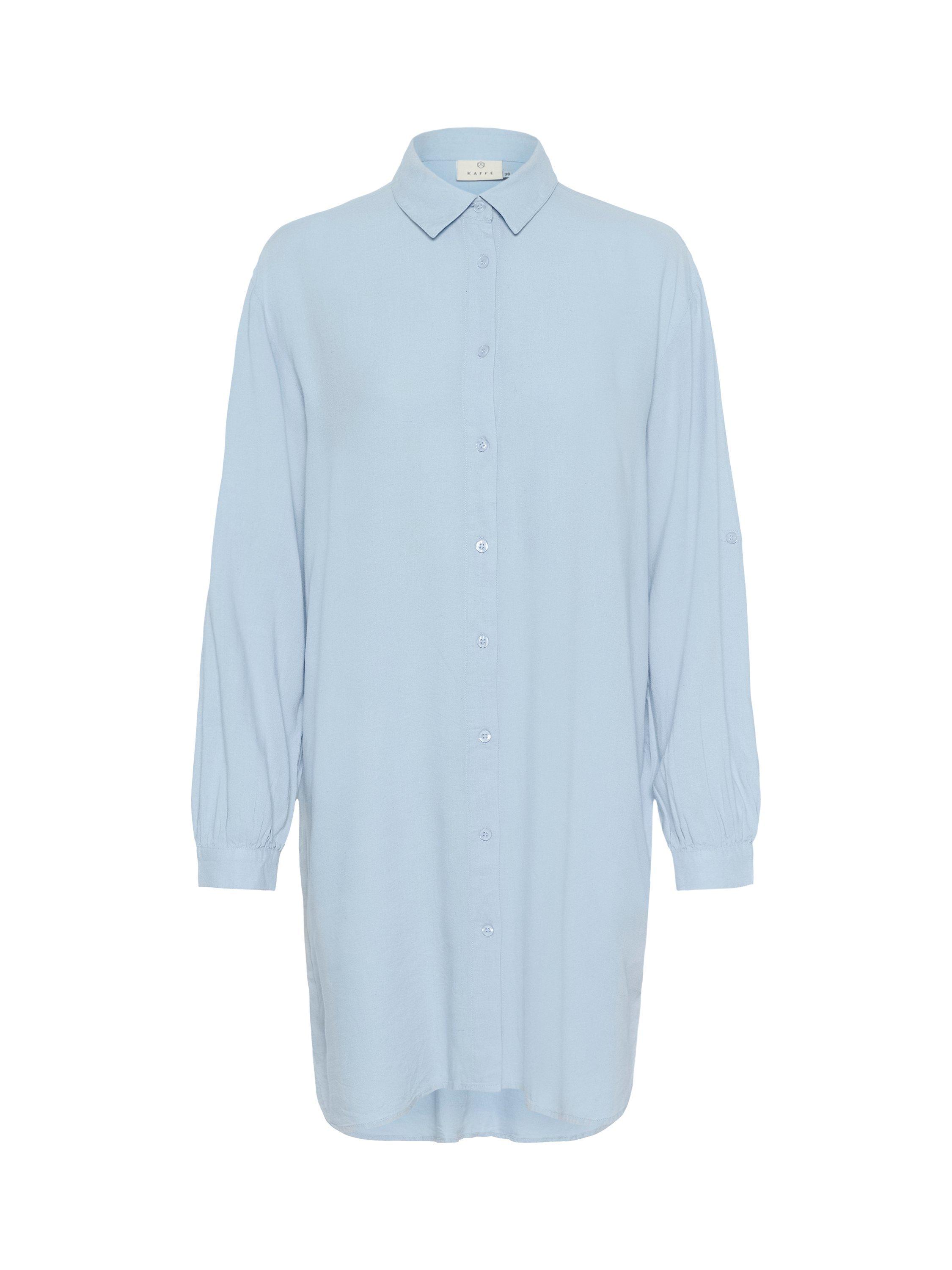 Product image 7 of 7, which shows KAFFE Milia Linen Blend Knee Length Shirt Dress, Mid Blue, 8