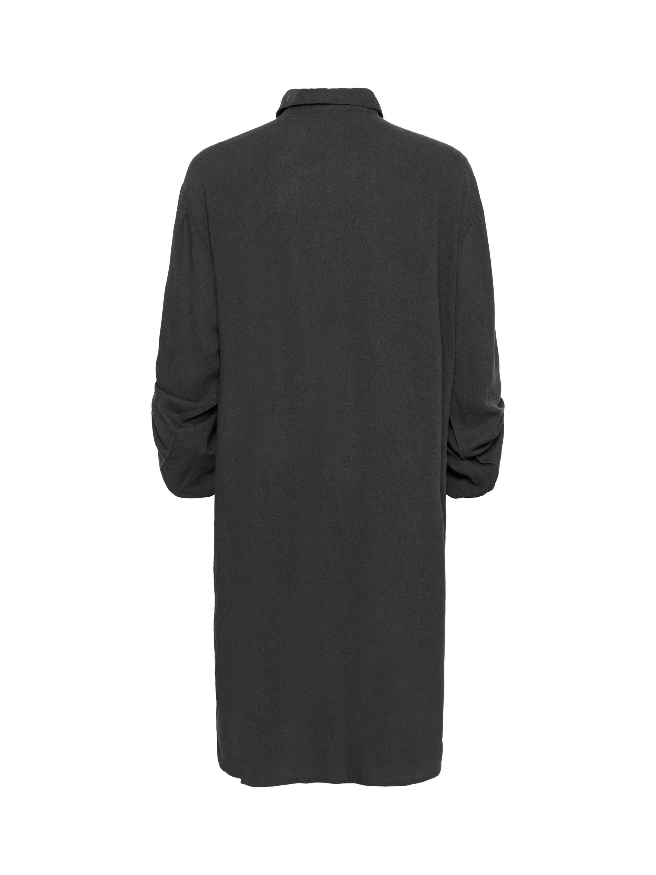 Product image 5 of 6, which shows KAFFE Milia Linen Blend Knee Length Shirt Dress, Mid Grey, 8