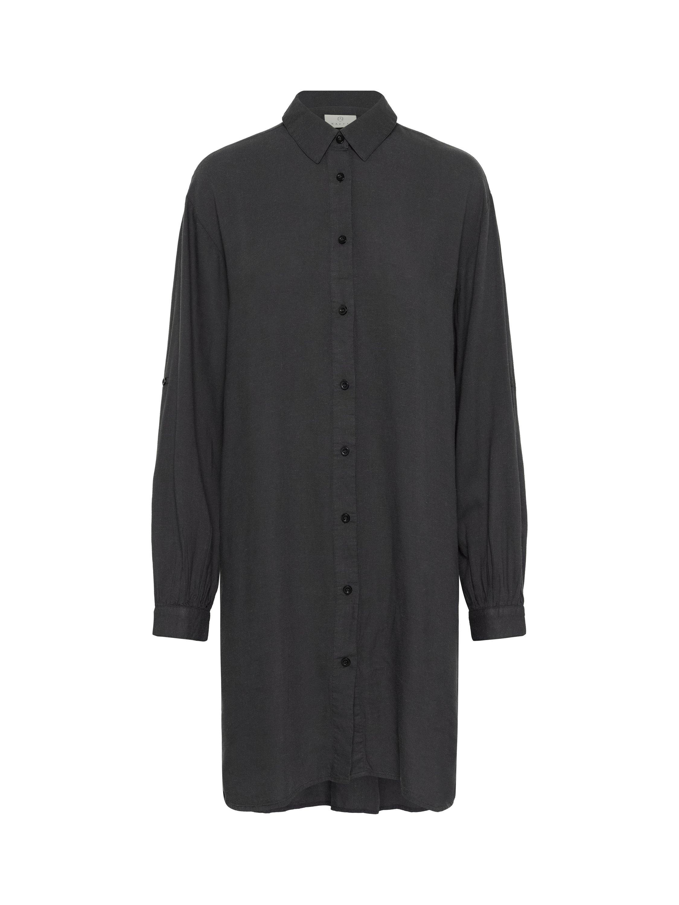 Product image 6 of 6, which shows KAFFE Milia Linen Blend Knee Length Shirt Dress, Mid Grey, 8