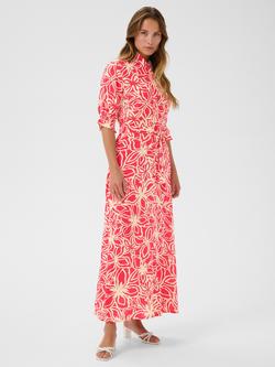 KAFFE Mira Floral Shirt Dress, Raspberry - view 2, Raspberry