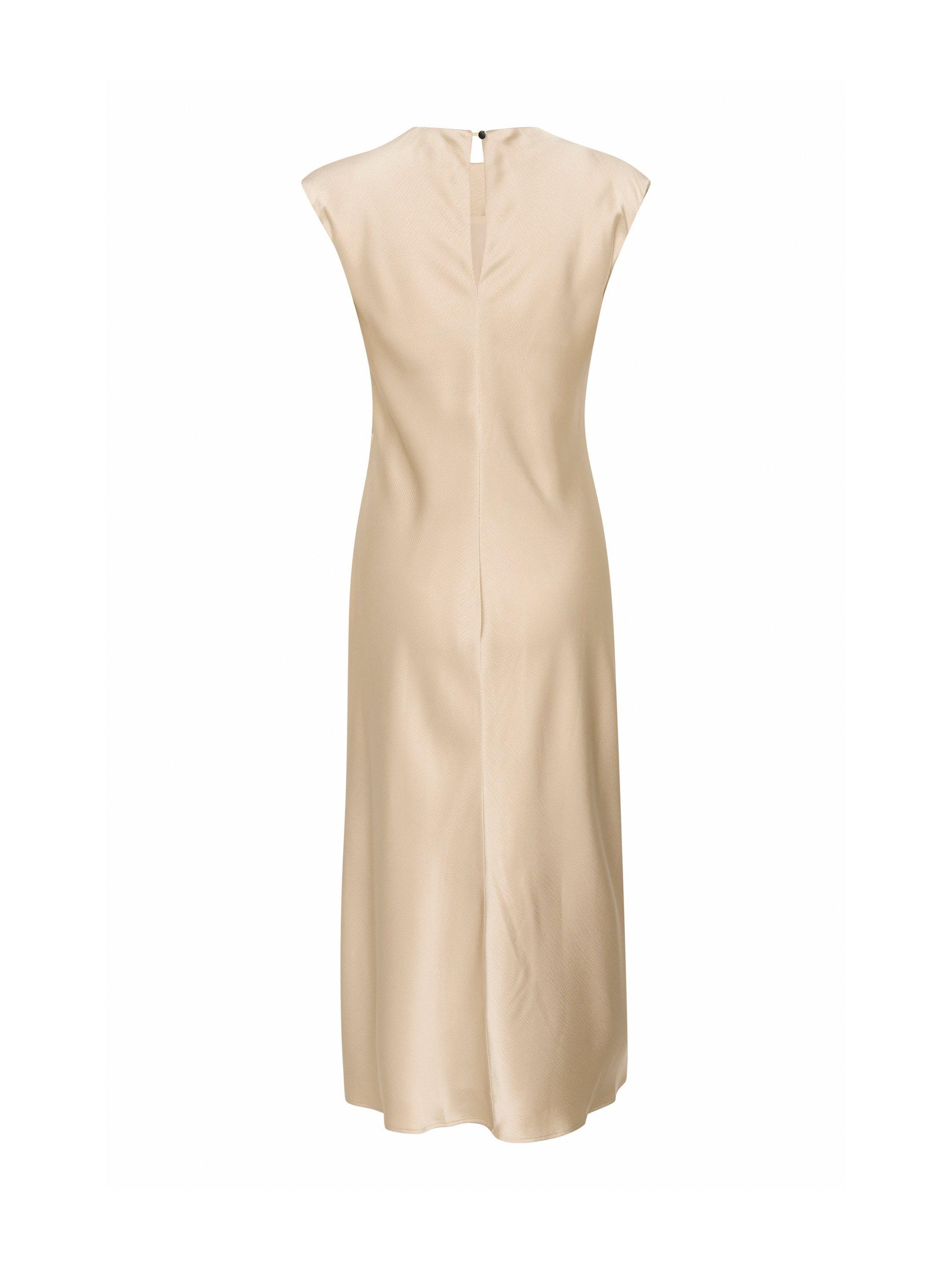 Product image 5 of 5, which shows KAFFE Pristina Twist Front Satin Midi Dress, Mid Grey, 8