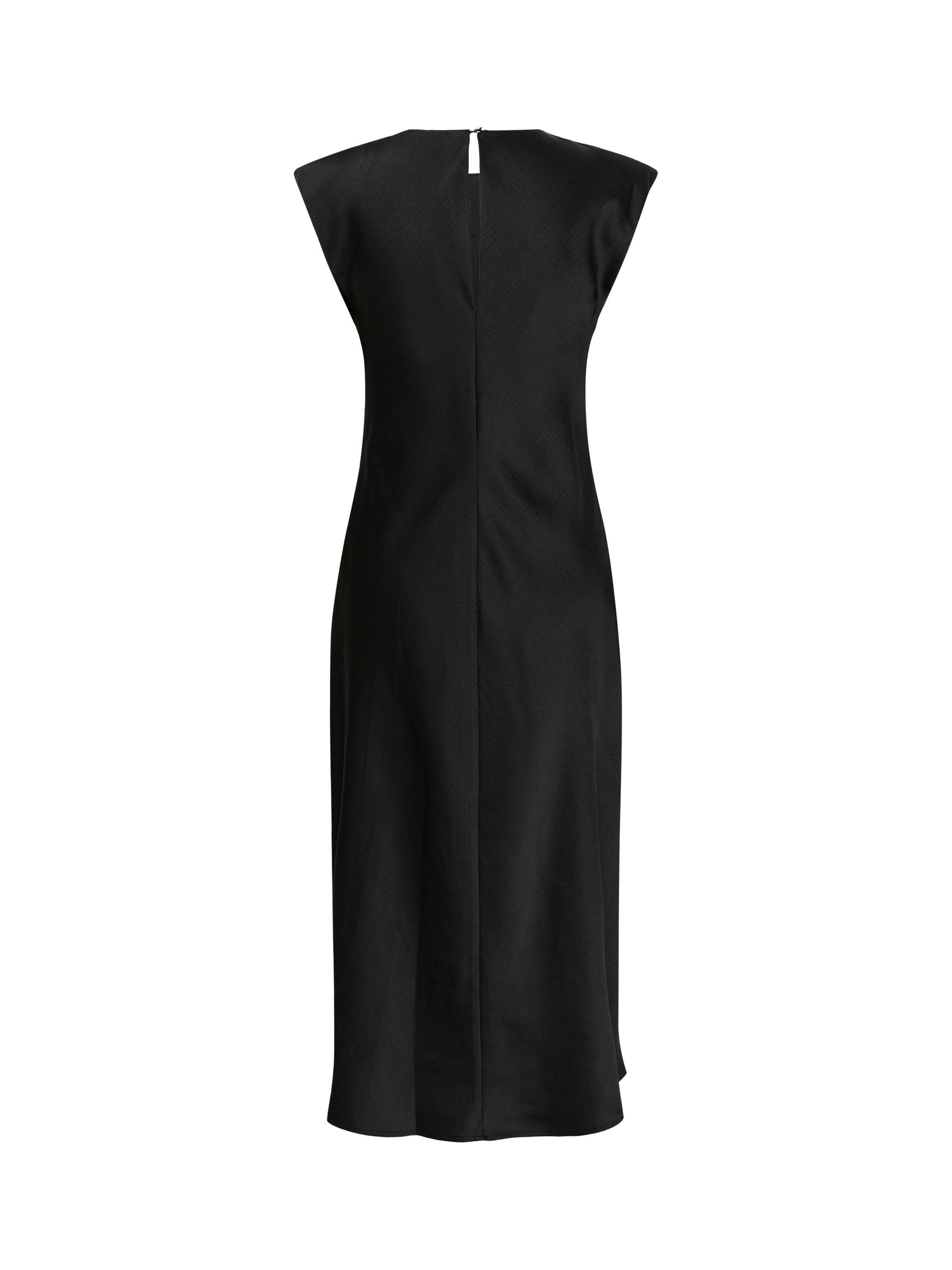 Product image 5 of 5, which shows KAFFE Pristina Twist Front Satin Midi Dress, Black, 10