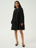 KAFFE Silinia Cut Out Embroidered A-Line Mini Dress, Black