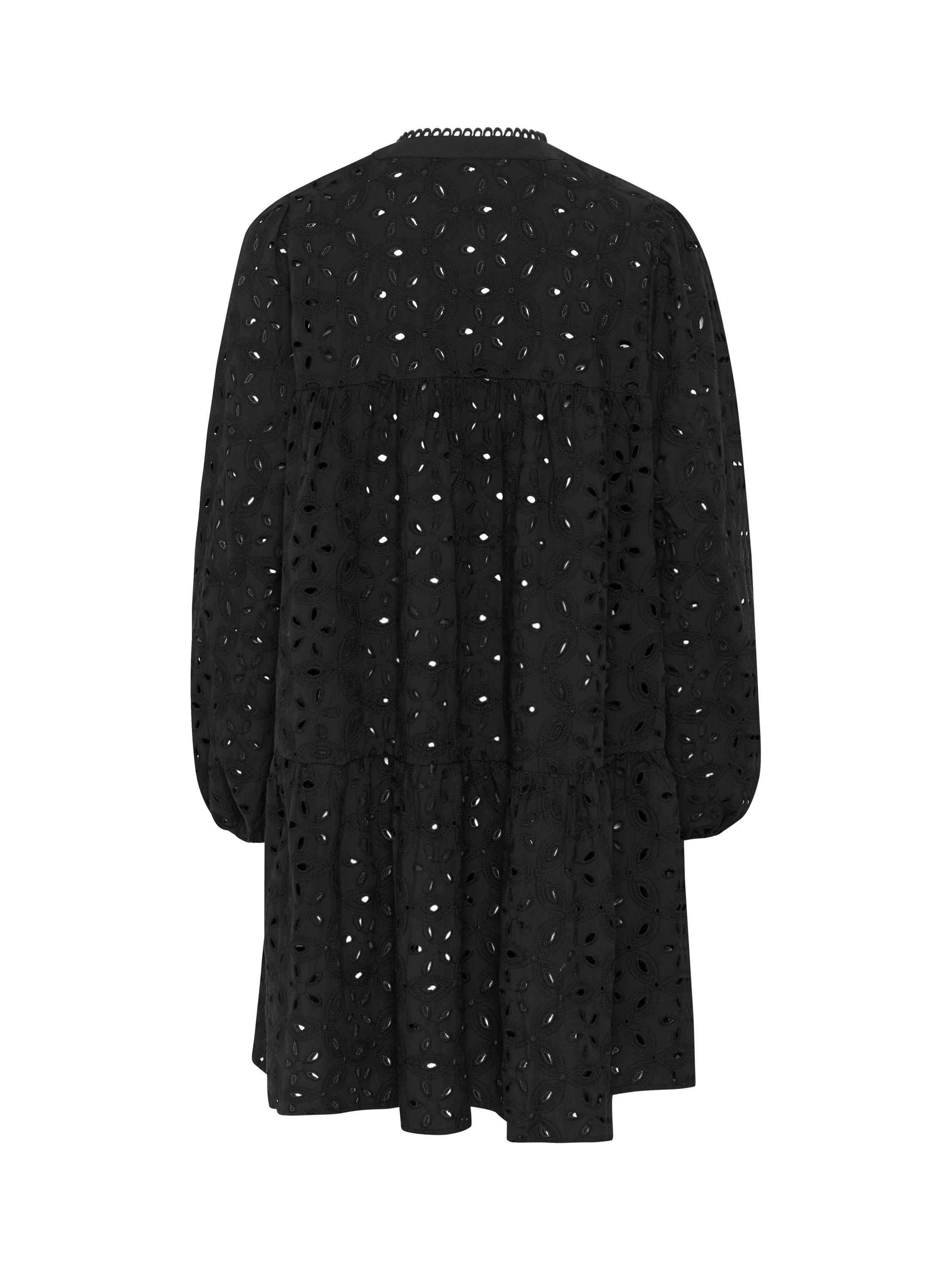 Product image 6 of 6, which shows KAFFE Silinia Cut Out Embroidered A-Line Mini Dress, Black, 10
