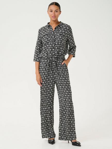 KAFFE Sanne Abstract Jumpsuit, Black/Multi, Black/Multi
