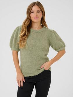 KAFFE Emillie Tie Back Jumper, Oil Green Melange