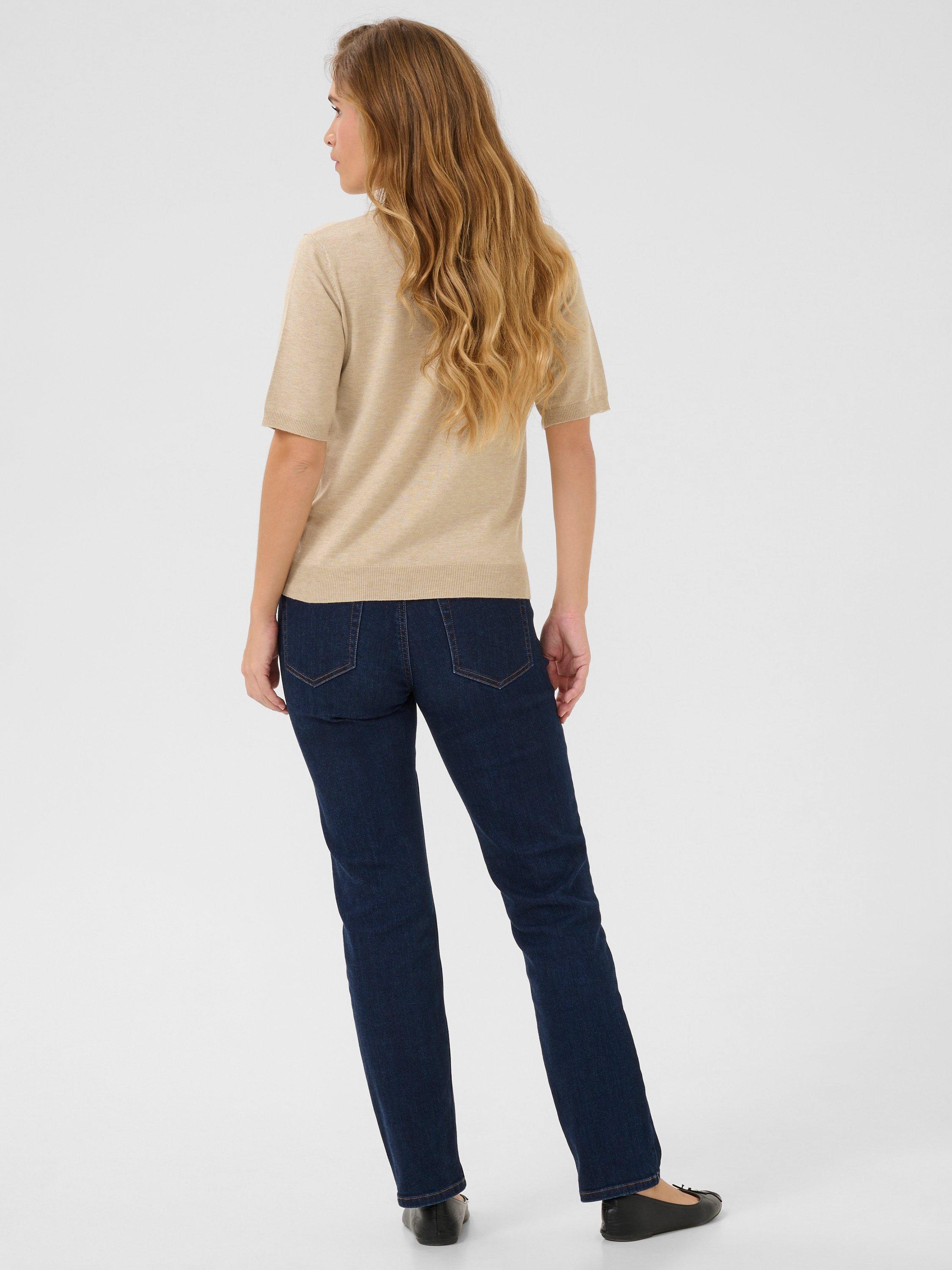 Product image 2 of 6, which shows KAFFE Lizza V-Neck Short Sleeve Jumper, Feather Gray Melange, XS