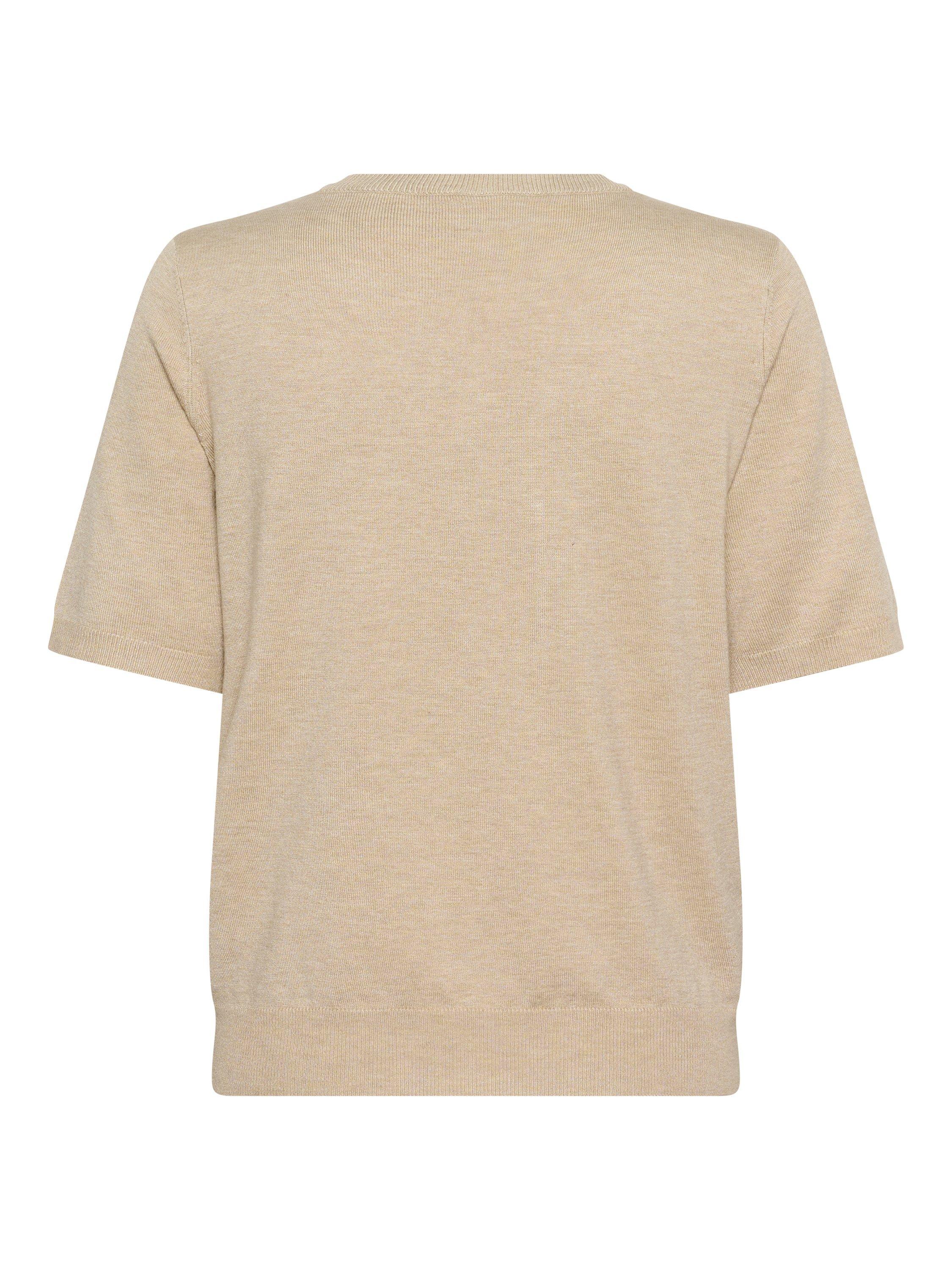 Product image 6 of 6, which shows KAFFE Lizza V-Neck Short Sleeve Jumper, Feather Gray Melange, XS