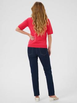 KAFFE Lizza V-Neck Short Sleeve Jumper - view 2, Raspberry