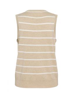 KAFFE Lizza Stripe Sleeveless Knit, Grey/Chalk - view 2, Grey/Chalk