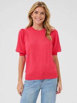 KAFFE Lone Short Puff Sleeve Jumper, Mid Red