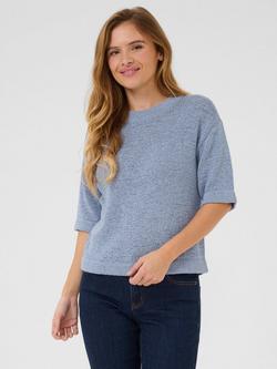 KAFFE Sevita Elbow Length Sleeve Jumper, Mid Blue, Mid Blue