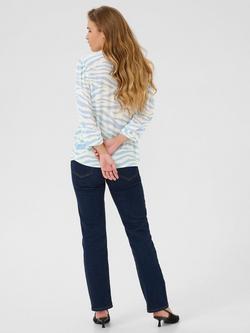 KAFFE Edita Amber Zebra V-Neck Blouse, Mid Blue - view 2, Mid Blue