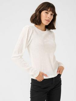 KAFFE Gerit Jersey Long Sleeve Top, Chalk, Chalk