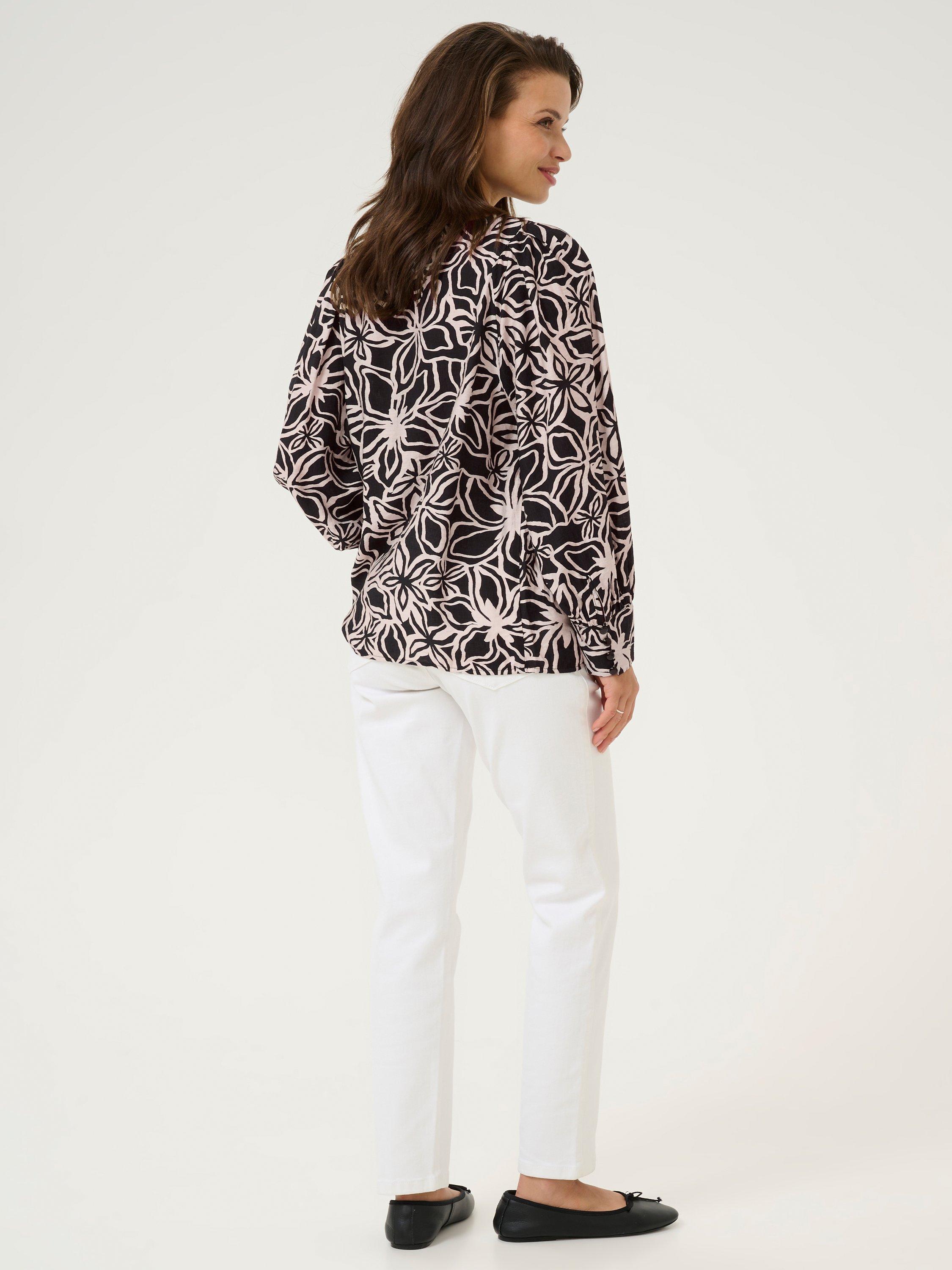 Product image 2 of 6, which shows KAFFE Hannah Floral Print Blouse, Black/Multi, 8