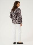 KAFFE Hannah Floral Print Blouse, Black/Multi