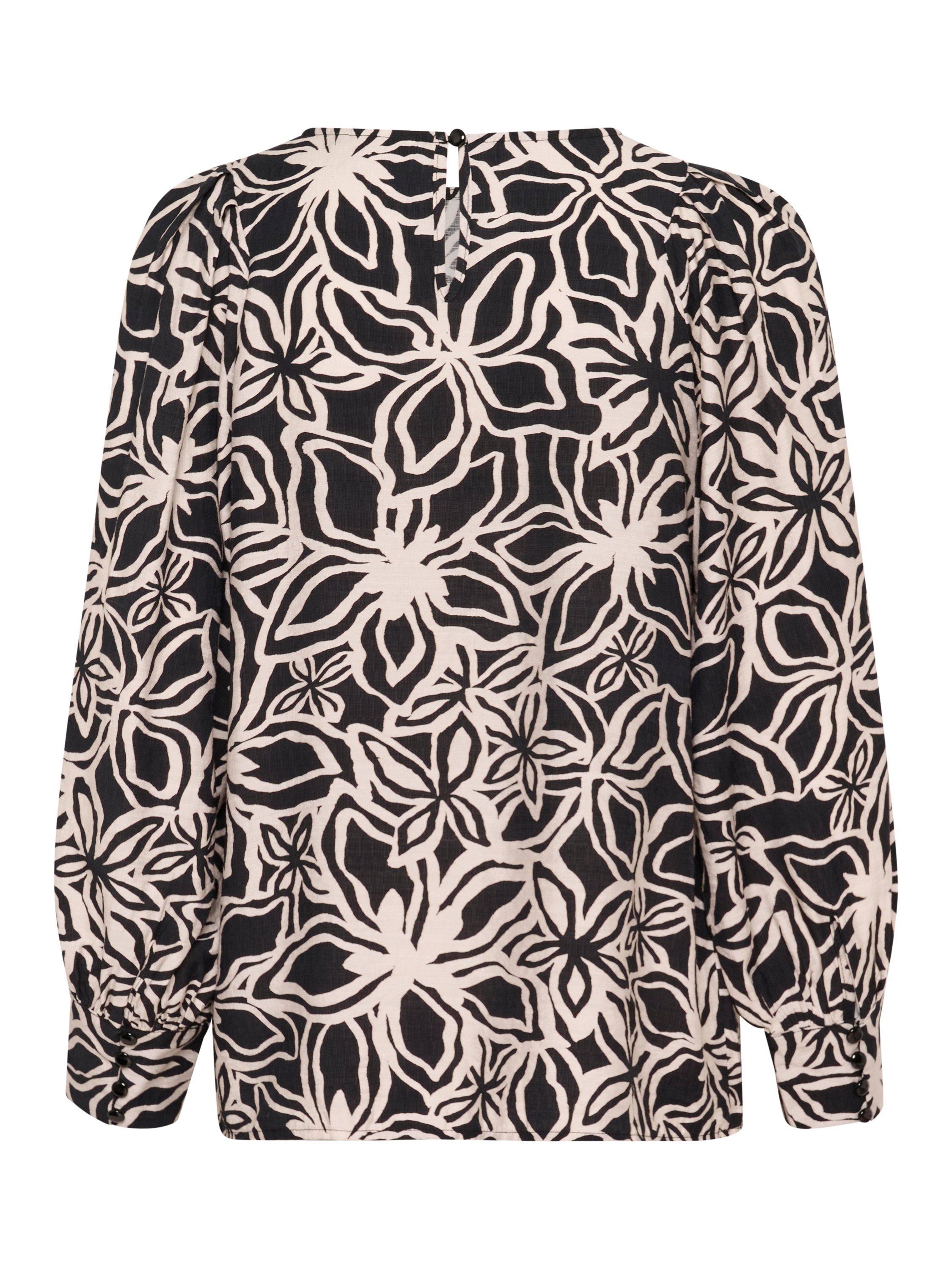 Product image 6 of 6, which shows KAFFE Hannah Floral Print Blouse, Black/Multi, 8