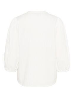 KAFFE Jollia Zia Textured Cotton Blouse - view 2, Chalk