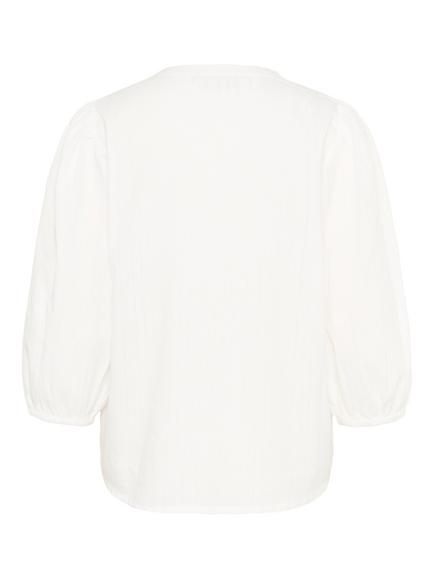 KAFFE Jollia Zia Textured Cotton Blouse - view 2, Chalk