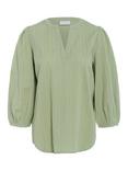 KAFFE Jollia Zia Textured Cotton Blouse, Mid Green
