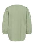 KAFFE Jollia Zia Textured Cotton Blouse, Mid Green