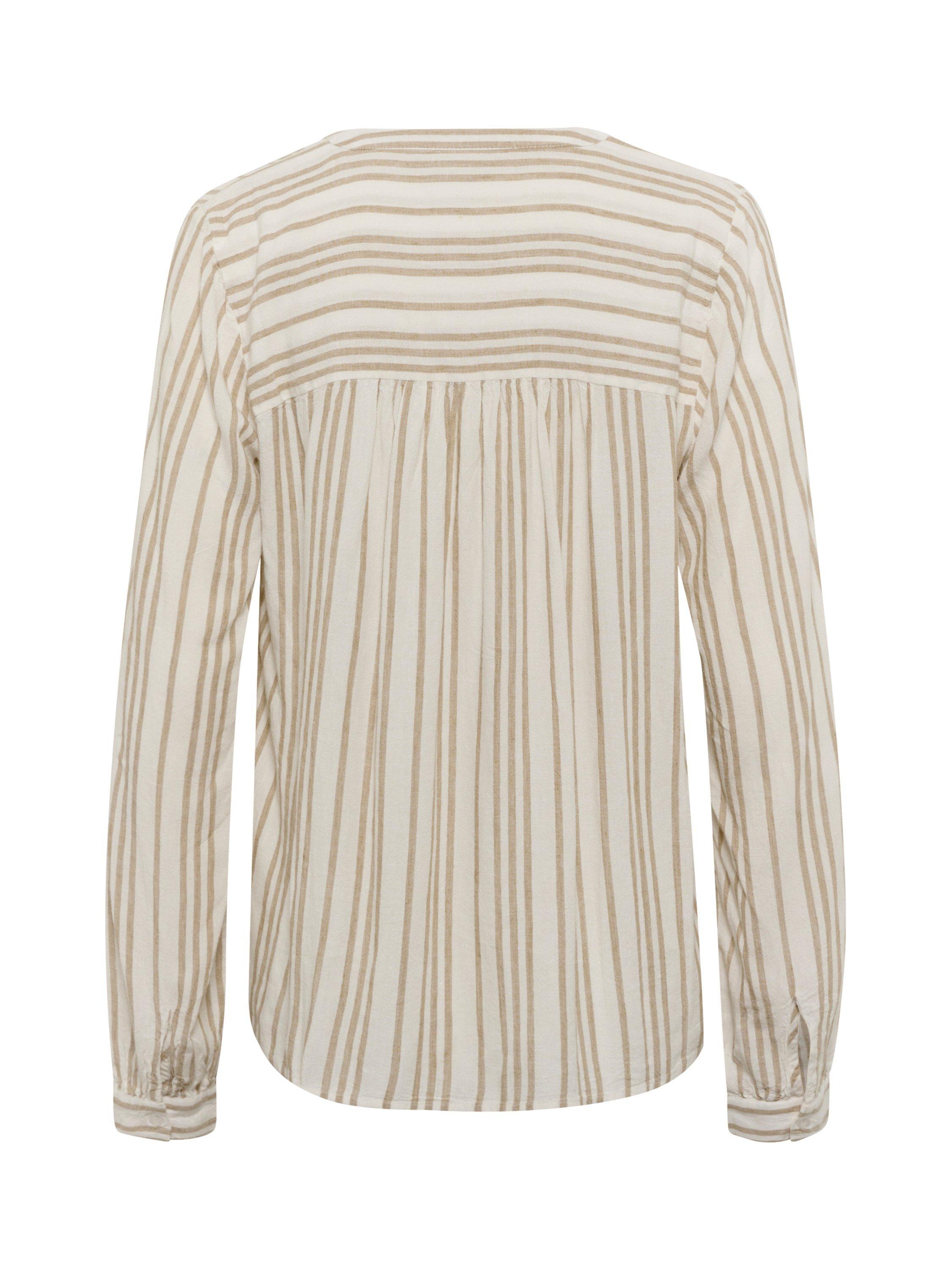 Product image 6 of 6, which shows KAFFE Milia Pinstripe Top, Natural Beige, 8