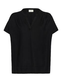 KAFFE Milia Short Wing Sleeve Blouse, Black Deep