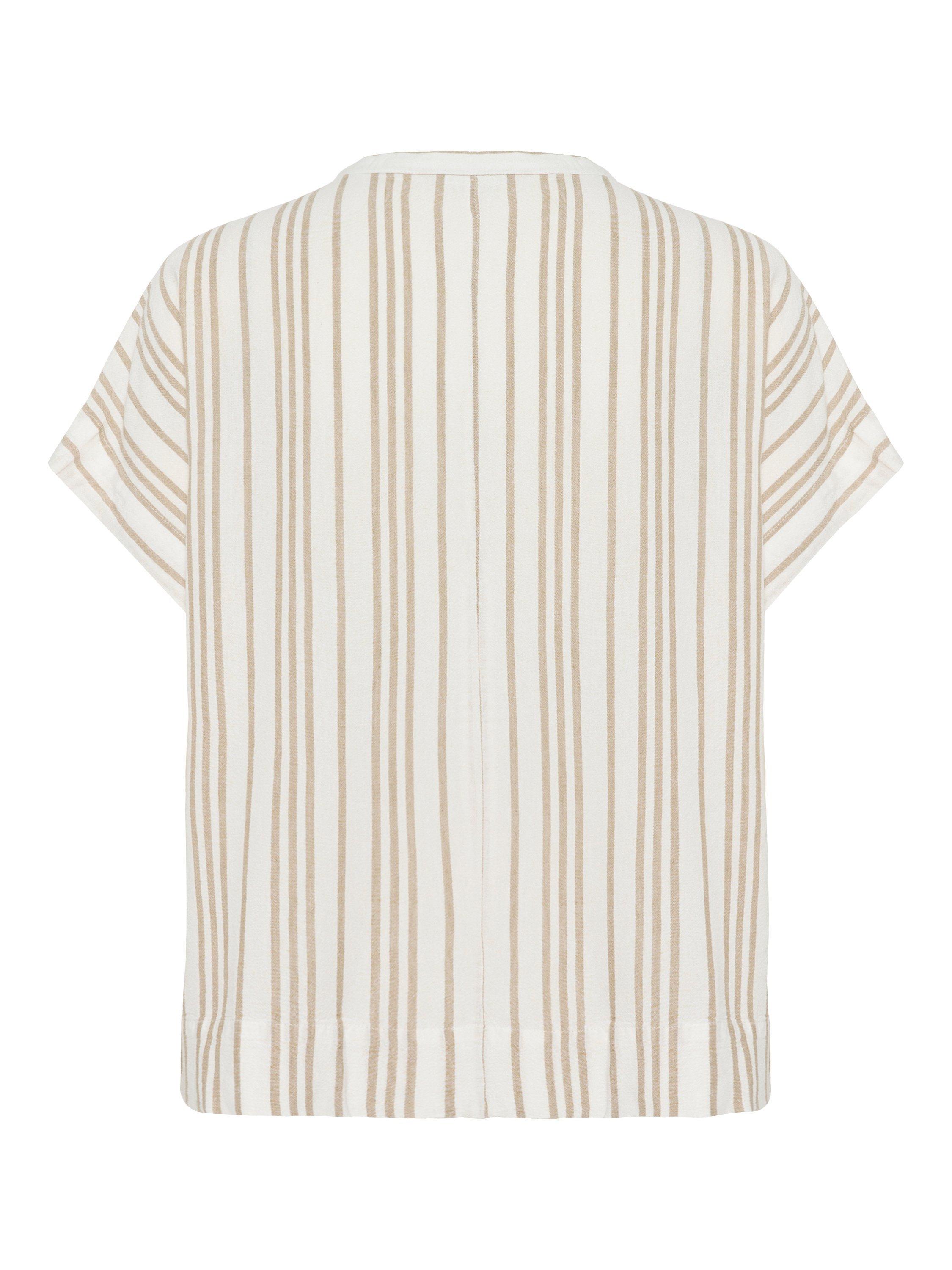 Product image 2 of 2, which shows KAFFE Milia Stripe Wing Sleeve Top, Natural Beige, 8