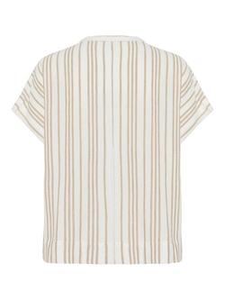 KAFFE Milia Stripe Wing Sleeve Top, Natural Beige - view 2, Natural Beige