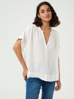 KAFFE Milia Short Wing Sleeve Blouse, Chalk
