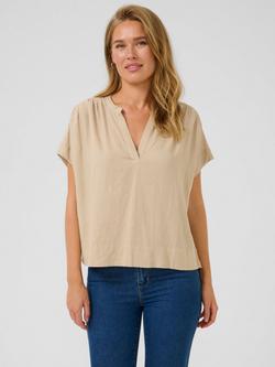KAFFE Milia Short Wing Sleeve Blouse, Feather Gray