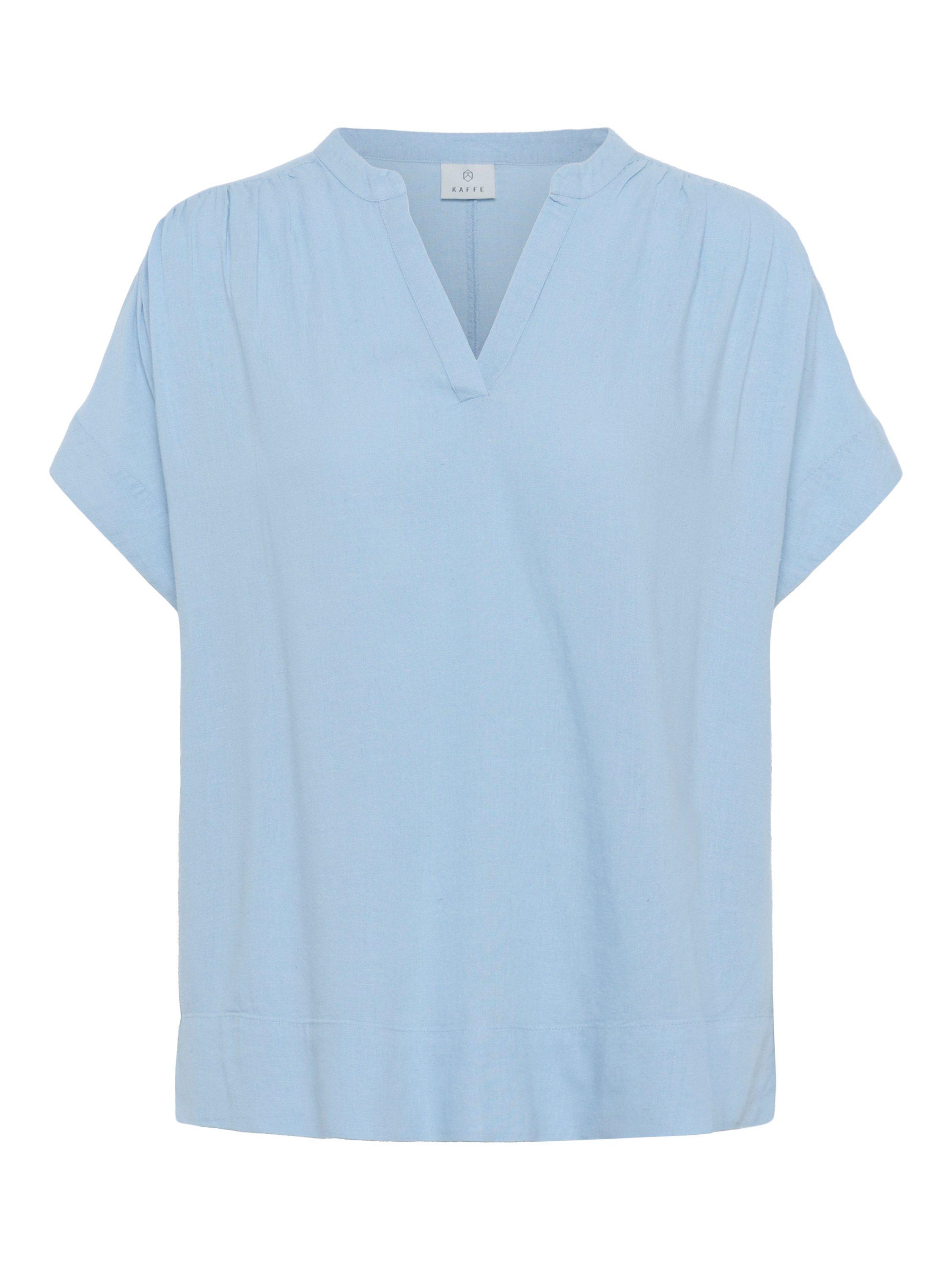 Product image 4 of 5, which shows KAFFE Milia Short Wing Sleeve Blouse, Soft Chambray, 8