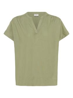 KAFFE Milia Short Wing Sleeve Blouse, Oil Green