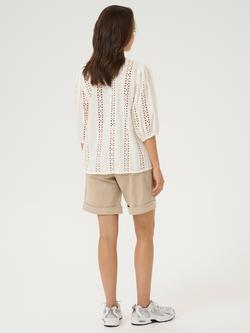 KAFFE Randy Broderie Anglaise Cotton Blouse, White - view 2, White