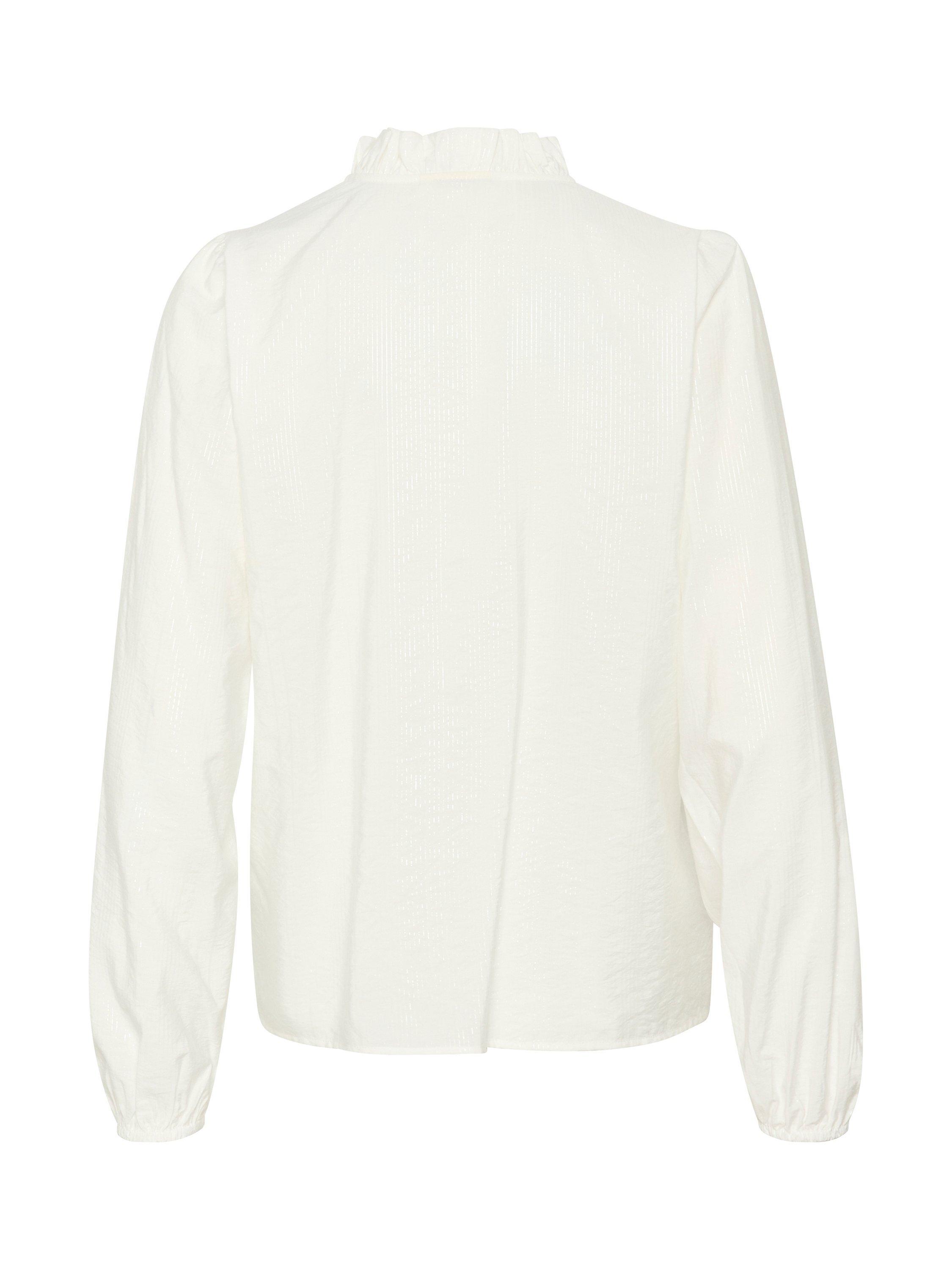 Product image 6 of 6, which shows KAFFE Sanni Frill Detail V-Neck Top, Chalk, 10