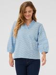 KAFFE Victoria Cotton Textured V-Neck Blouse